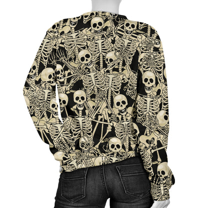Skeleton Design Print Women Long Sleeve Sweatshirt