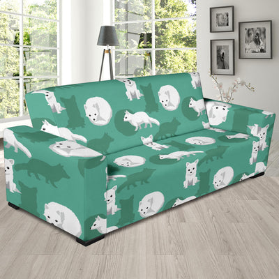 Arctic Fox Pattern Print Design Sofa Slipcover