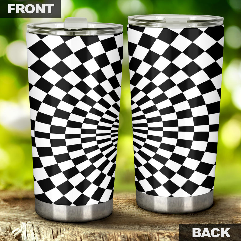 Checkered Flag Optical illusion Tumbler
