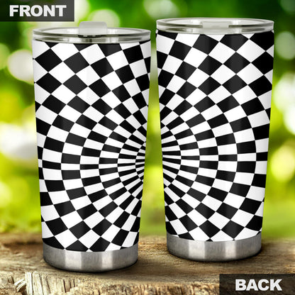 Checkered Flag Optical illusion Tumbler