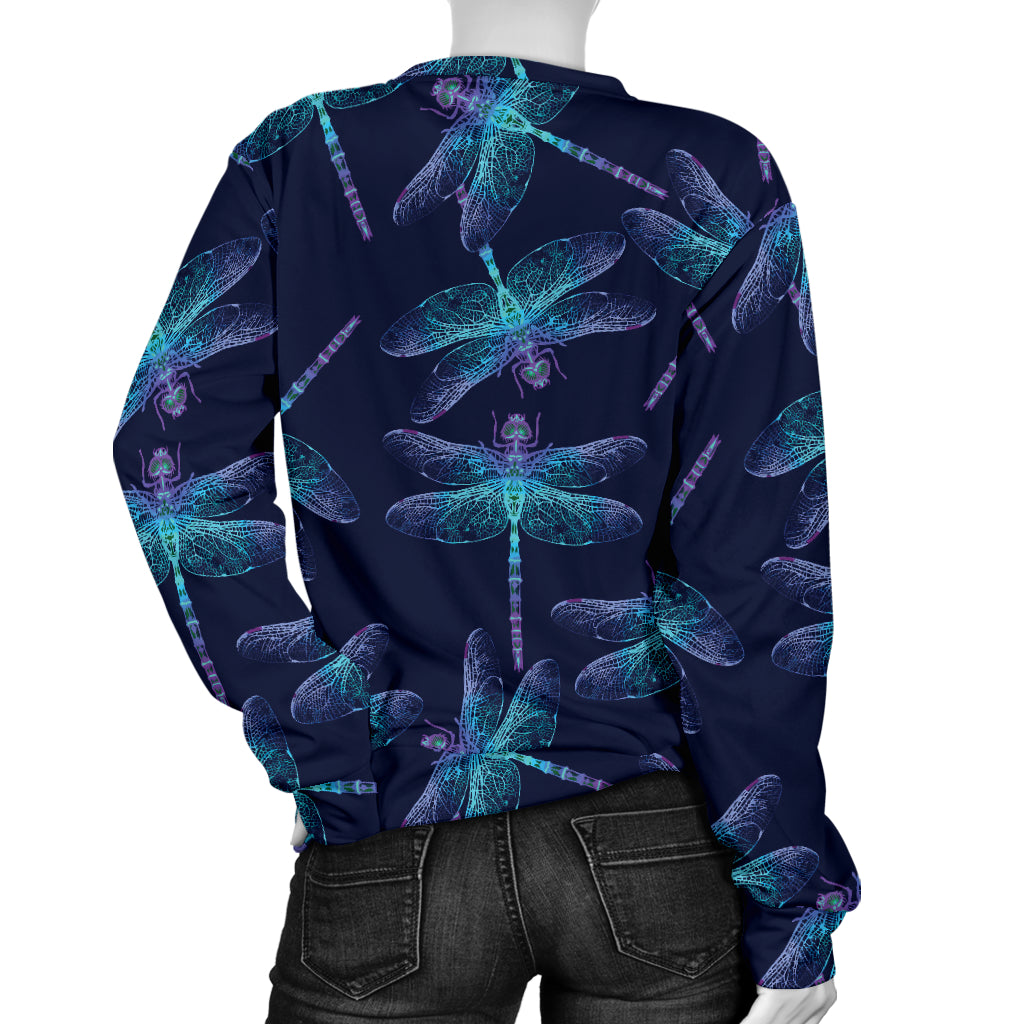 Dragonfly Hand Drawn Style Print Women Long Sleeve Sweatshirt