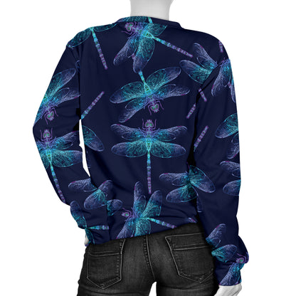 Dragonfly Hand Drawn Style Print Women Long Sleeve Sweatshirt