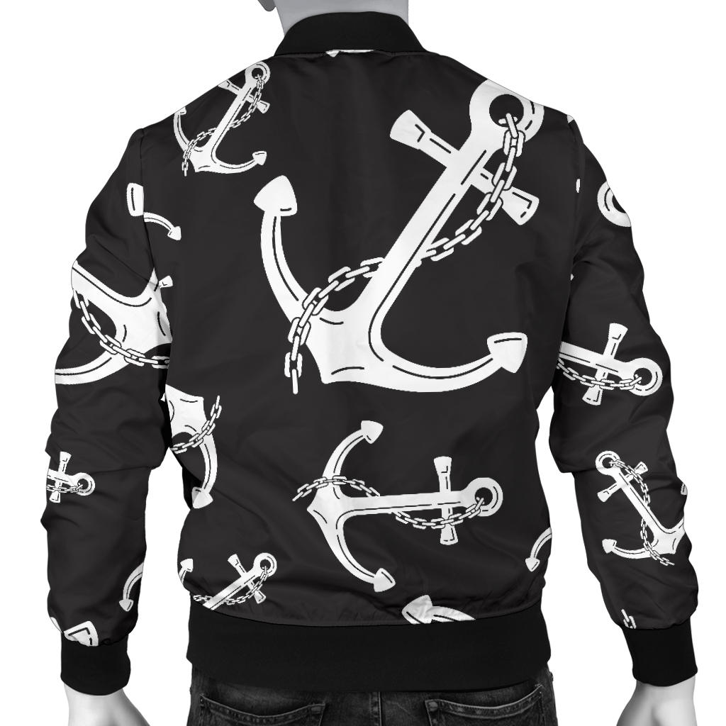 Anchor Black White Men Bomber Jacket