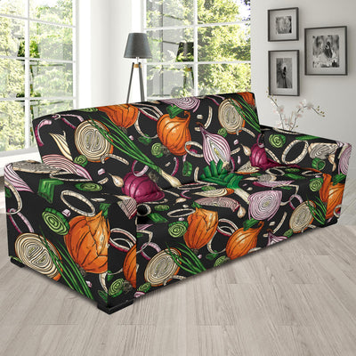 Onion Pattern Print Design A03 Sofa Slipcover