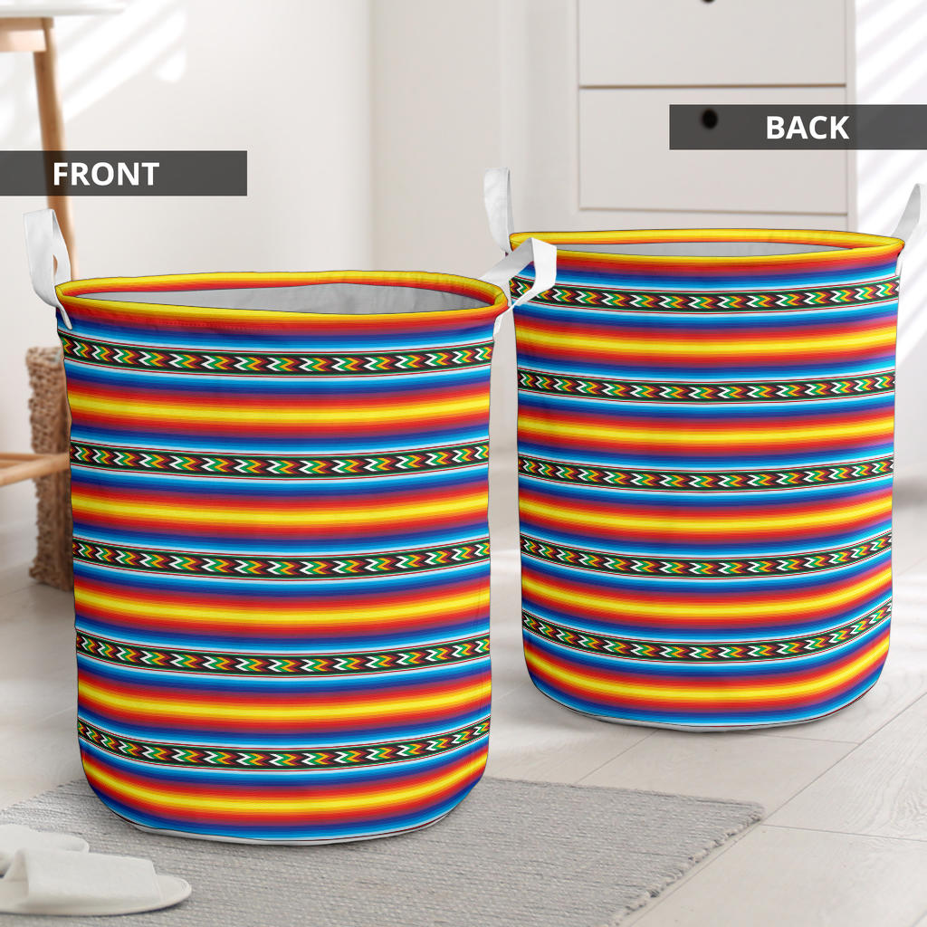 Mexican Blanket ZigZag Print Pattern Laundry Basket