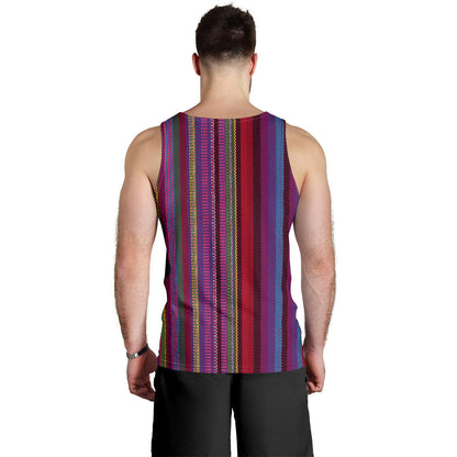 Serape Stripe Print Men Tank Top