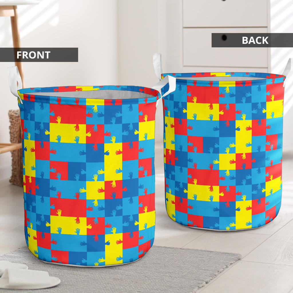Autism Awareness Design Themed Print Laundry Basket