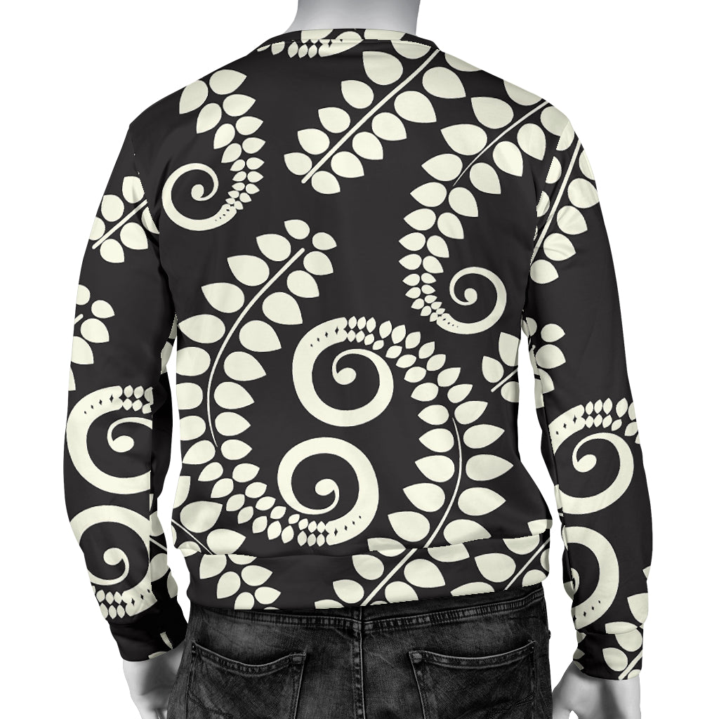 Fern Leave Print Pattern Men Long Sleeve Sweatshirt