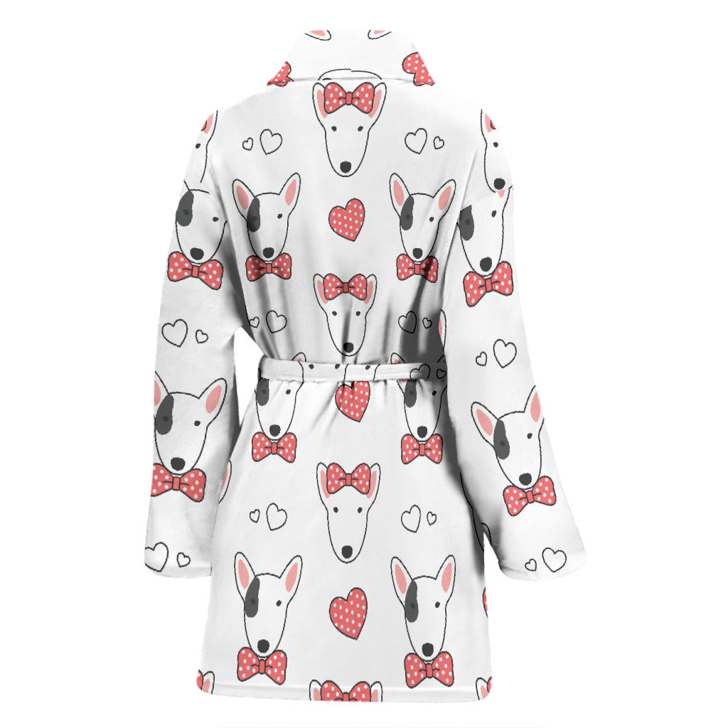 Bull Terriers Pattern Print Design 08 Women Bathrobe