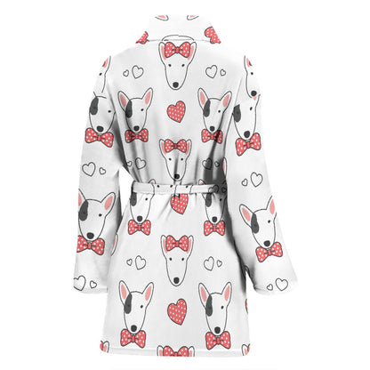 Bull Terriers Pattern Print Design 08 Women Bathrobe