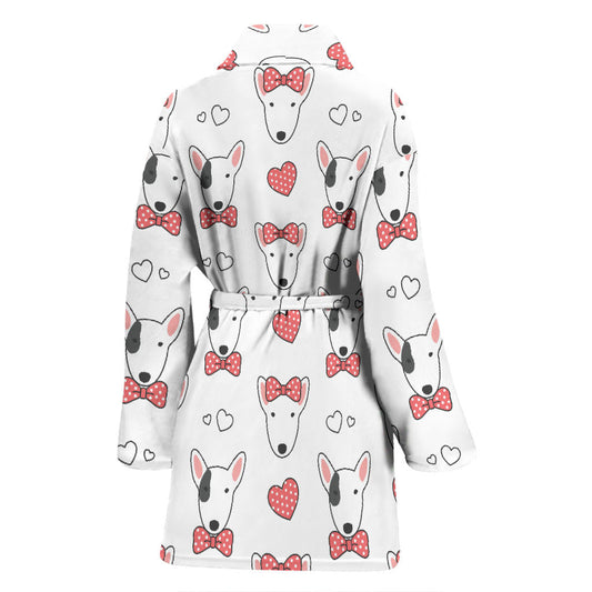 Bull Terriers Pattern Print Design 08 Women Bathrobe
