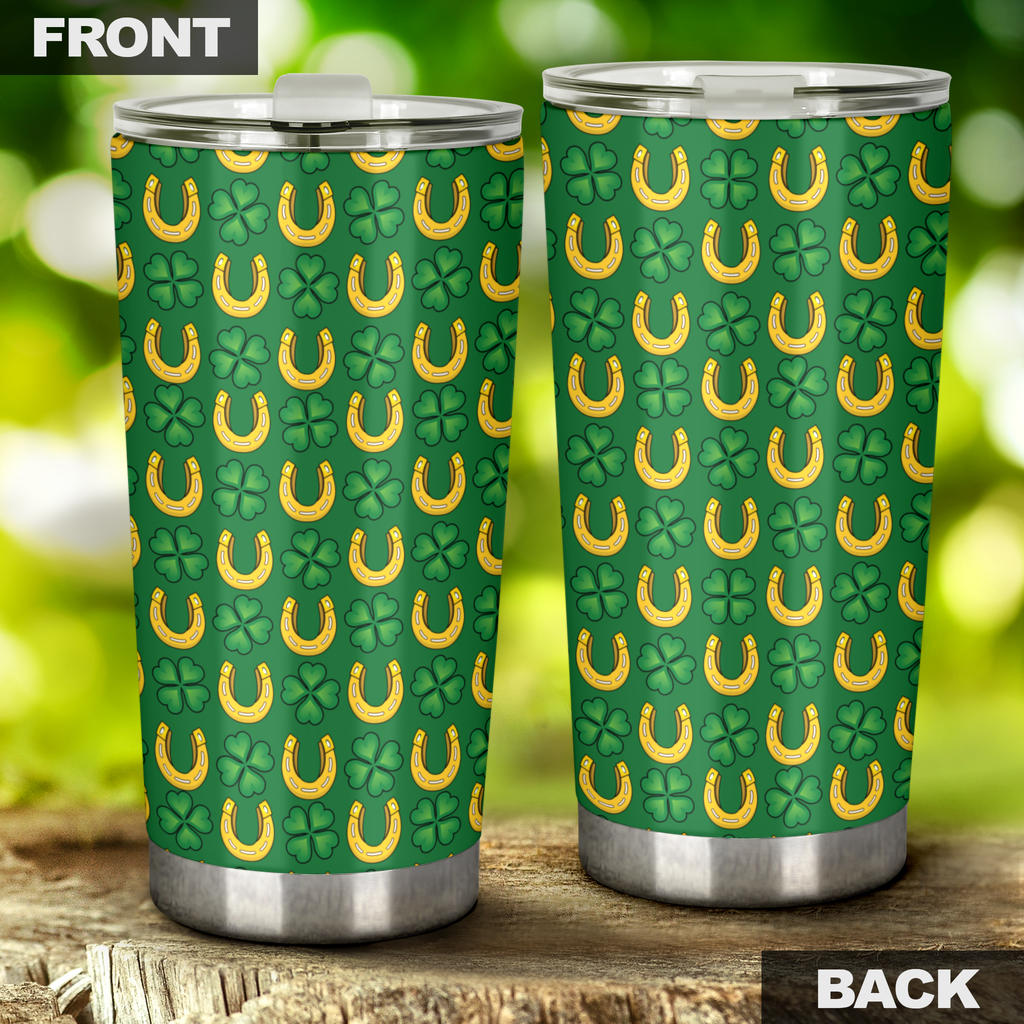 Shamrock Horseshoes Print Pattern Tumbler