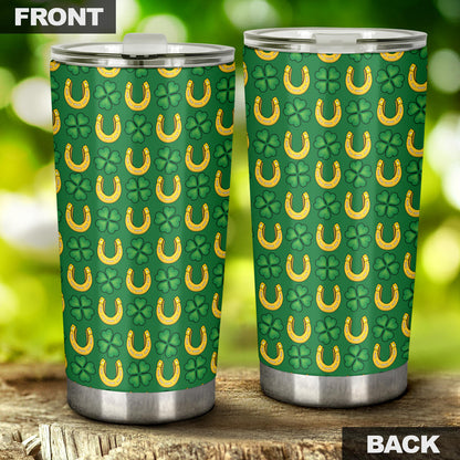 Shamrock Horseshoes Print Pattern Tumbler