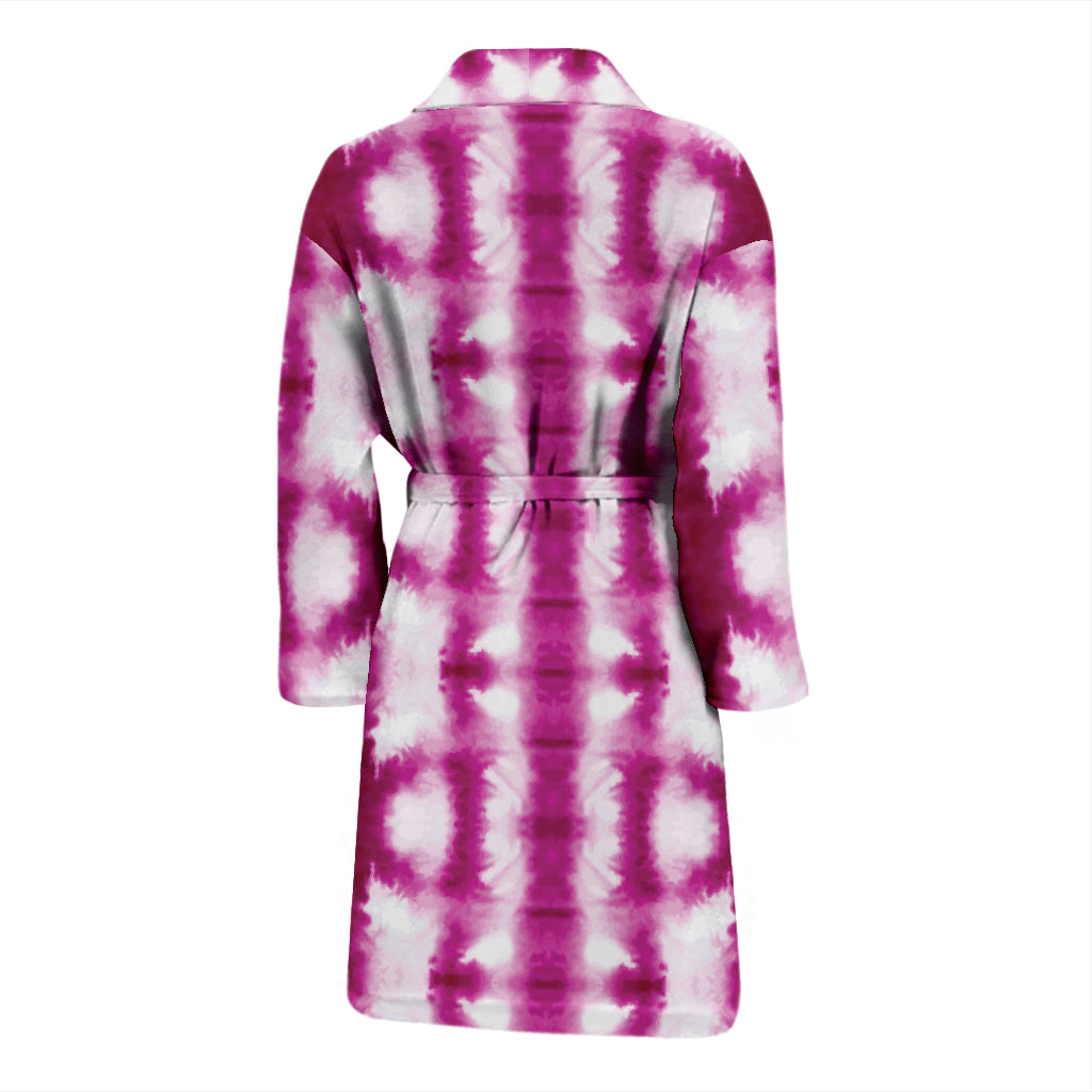 Tie Dye Dark Pink Print Design LKS303 Men Bathrobe