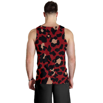 Cheetah Red Print Pattern Men Tank Top