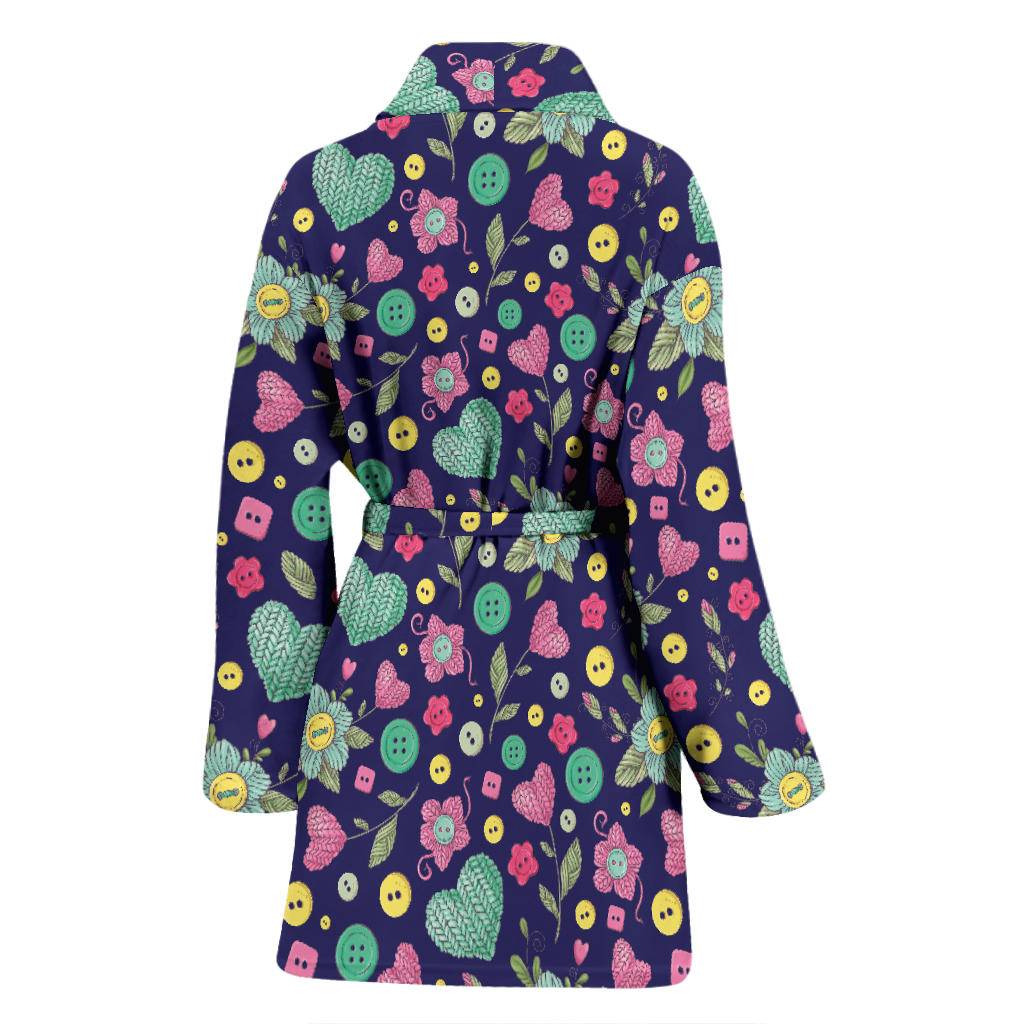 Crochet Pattern Print Design 02 Women Bathrobe