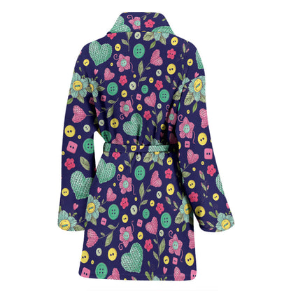 Crochet Pattern Print Design 02 Women Bathrobe