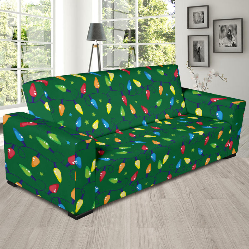 Christmas Light Pattern Print Design 02 Sofa Slipcover