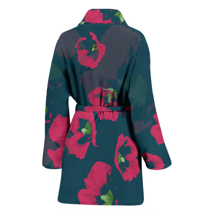 Morning Glory Pattern Print Design 01 Women Bathrobe