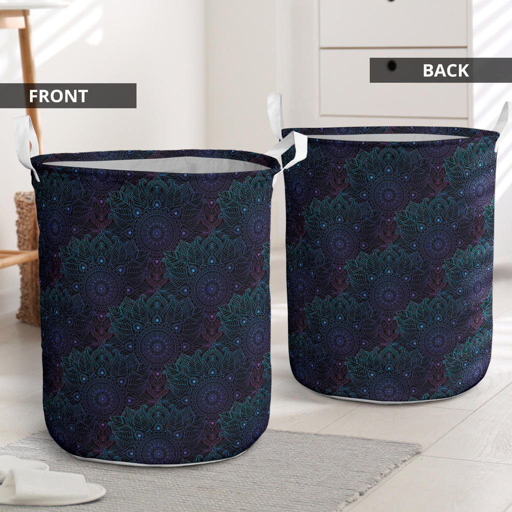 Boho Floral Mandala Laundry Basket