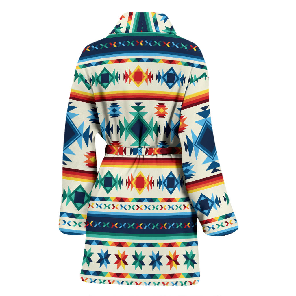 Aztec Pattern Print Design 02 Women Bathrobe