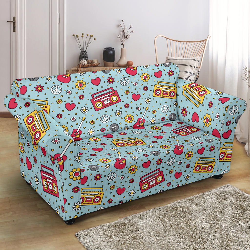 Hippie Print Design LKS307 Loveseat Couch Slipcover