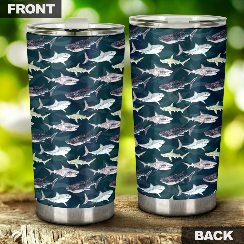 Shark Pattern Print Tumbler