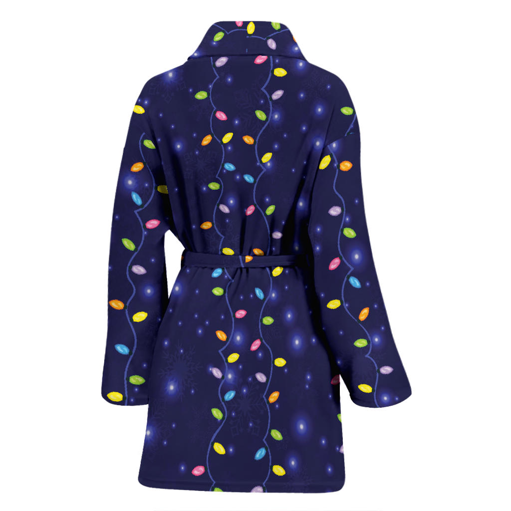 Christmas Light Pattern Print Design 03 Women Bathrobe