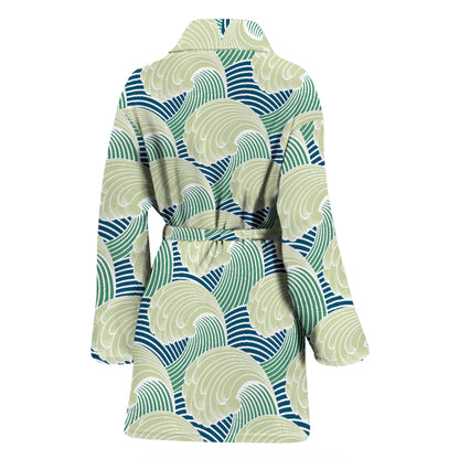 Wave Japan Style Print Design LKS302 Women Bathrobe