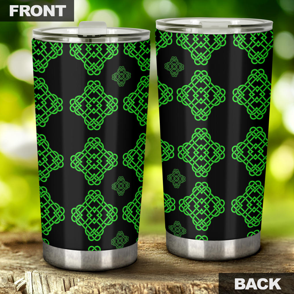 Celtic Knot Green Neon Design Tumbler