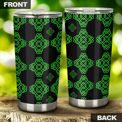 Celtic Knot Green Neon Design Tumbler