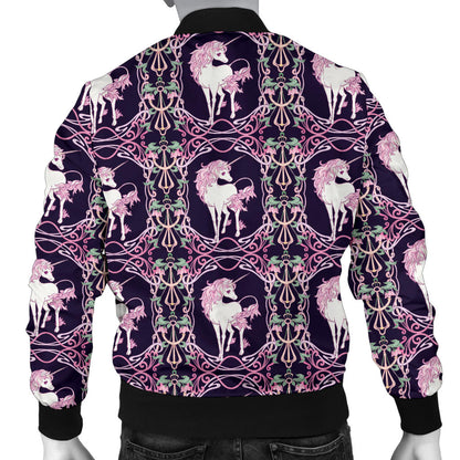 Unicorn Fantastic Flower Men Bomber Jacket