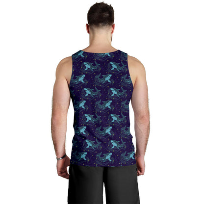 Shark Themed Print Men Tank Top