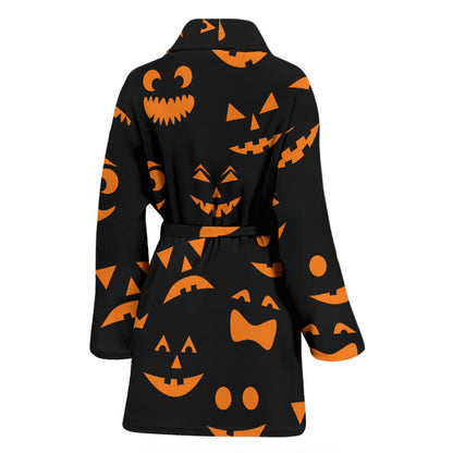 Halloween Pattern Print Design 02 Women Bathrobe