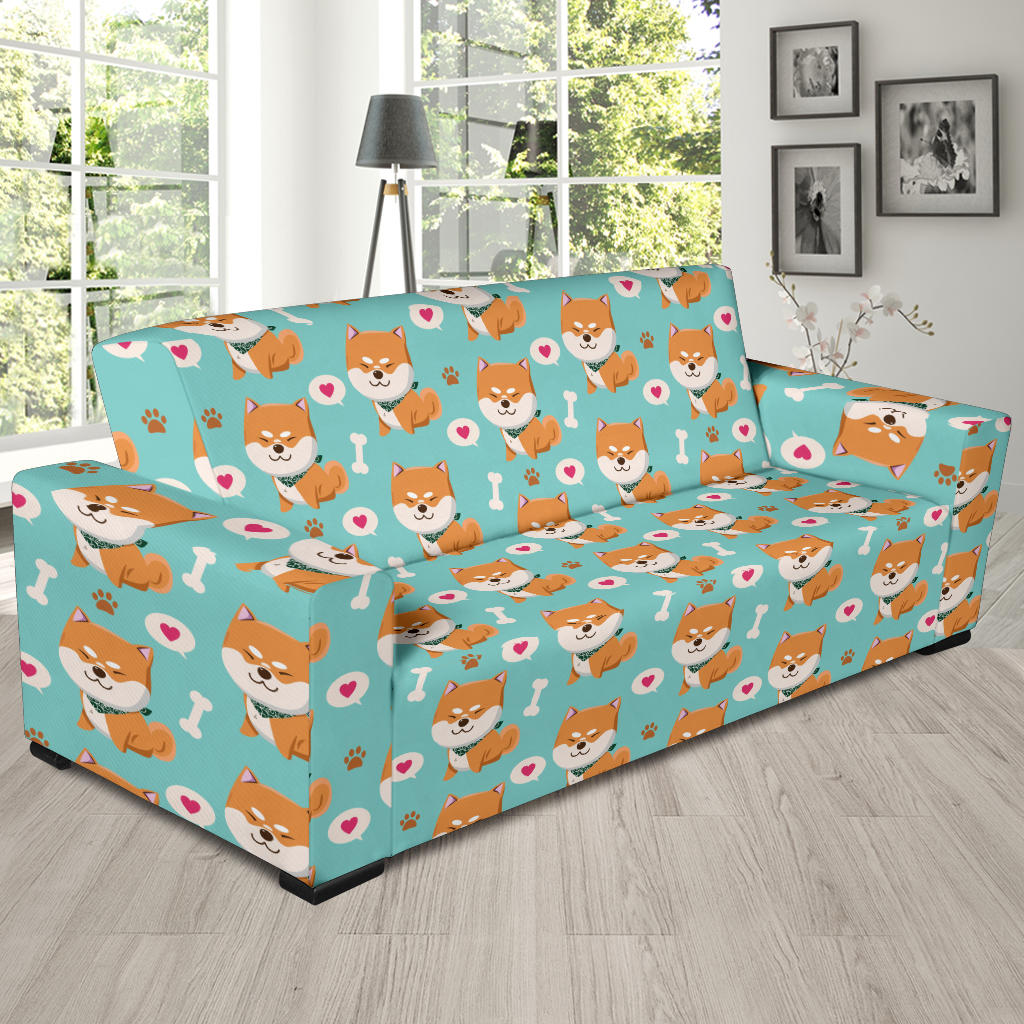 Shiba Inu Print Design LKS3013 Sofa Slipcover