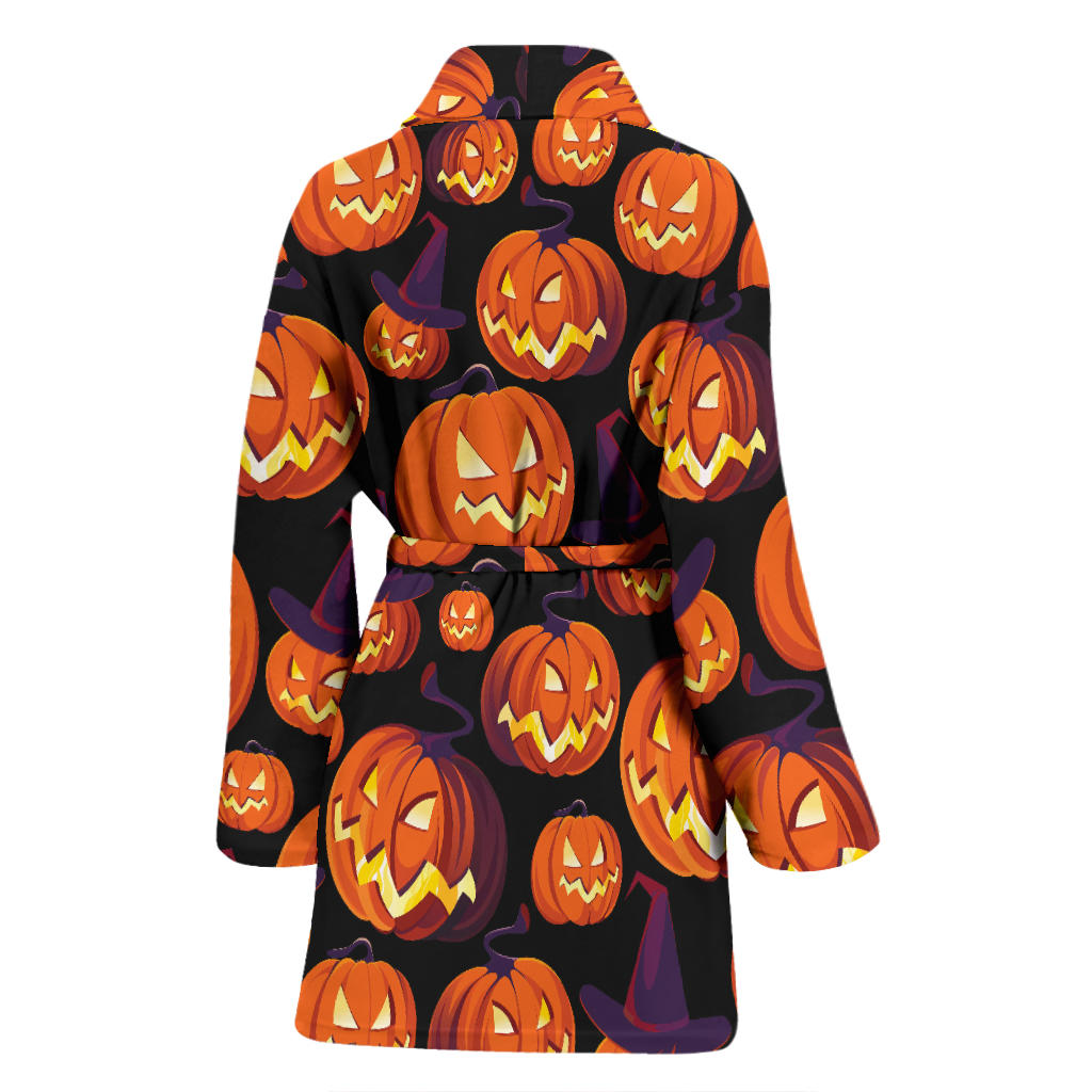 Halloween Pattern Print Design 04 Women Bathrobe