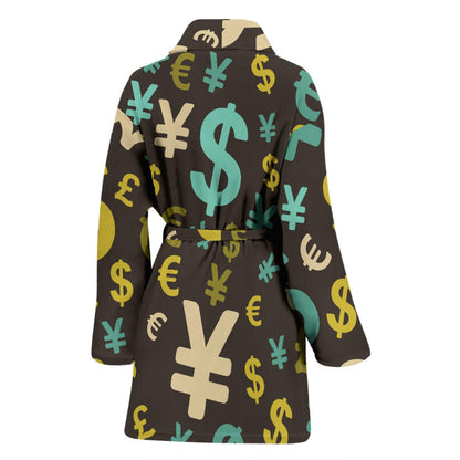 Money Pattern Print Design 01 Women Bathrobe