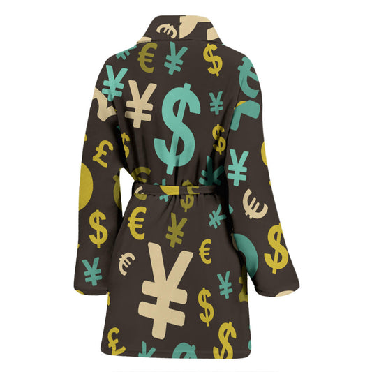 Money Pattern Print Design 01 Women Bathrobe