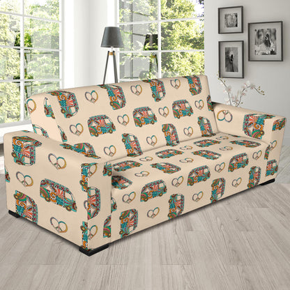 Hippie Van Peace Print Design LKS303 Sofa Slipcover