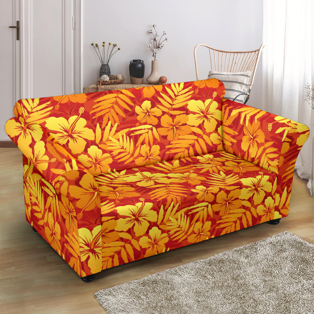 Hibiscus Summer Print Design LKS302 Loveseat Couch Slipcover