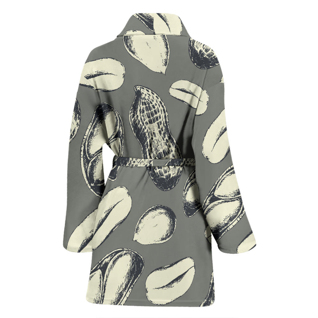 Peanut Pattern Print Design A01 Women Bathrobe