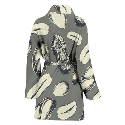 Peanut Pattern Print Design A01 Women Bathrobe