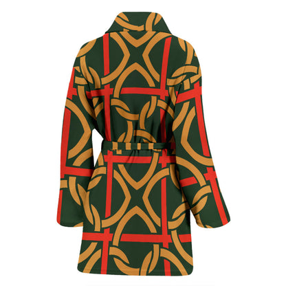 Irish Pattern Print Design 01 Women Bathrobe