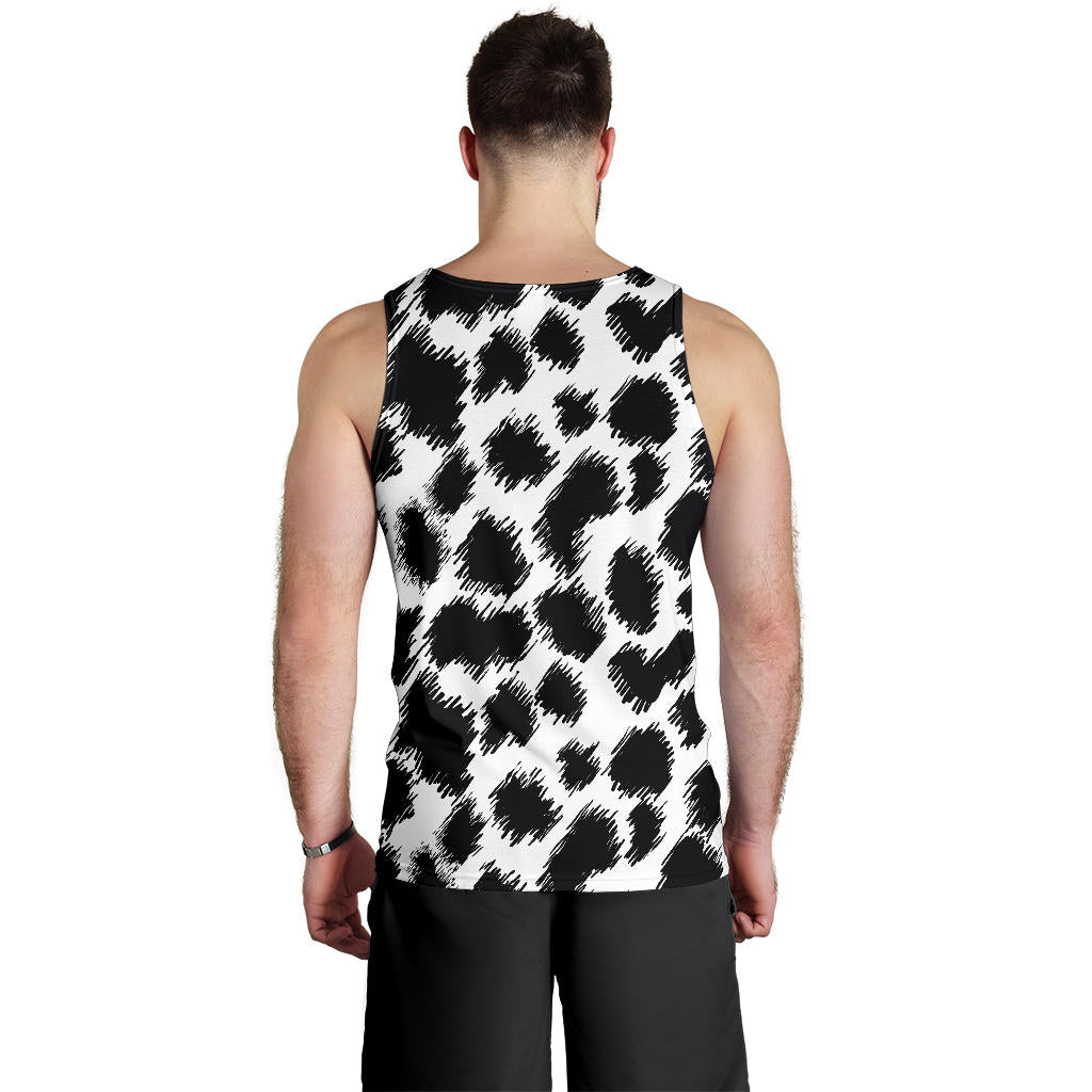 Cheetah Black Print Pattern Men Tank Top