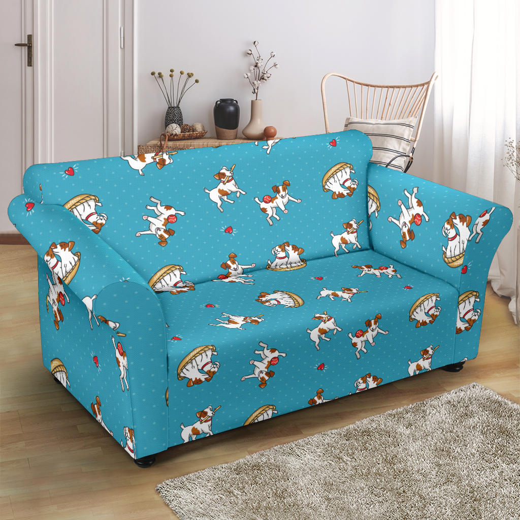Russell Terriers Playing Print Design LKS305 Loveseat Couch Slipcover