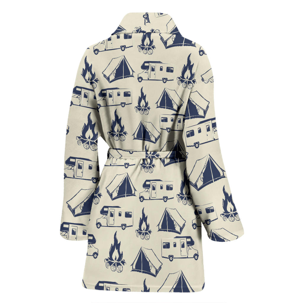 Campfire Pattern Print Design 01 Women Bathrobe