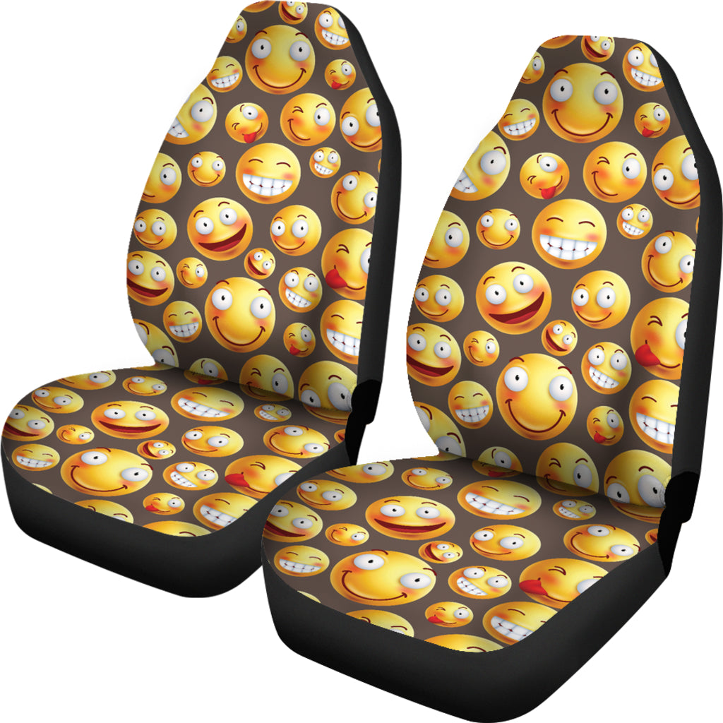 Smiley Face Emoji Print Design LKS303 Car Seat Covers