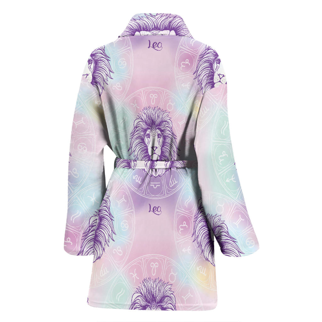 Leo Pattern Print Design 03 Women Bathrobe