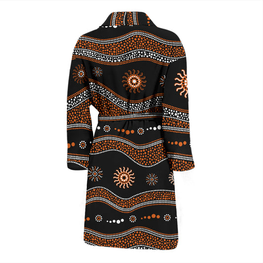 Aboriginal Print Design LKS404 Men Bathrobe