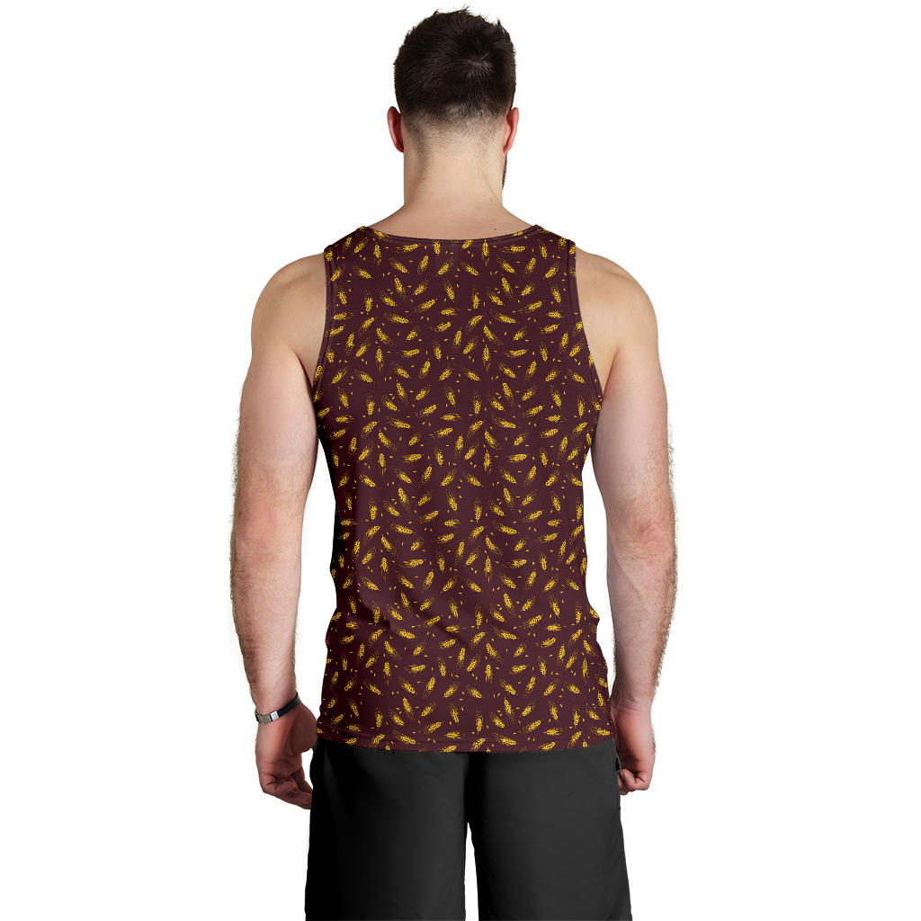 Agricultural Gold Wheat Print Pattern Men Tank Top